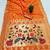 Orange faux banarasi silk saree with paithani rich weaved pallu and blouse