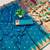 Sky blue color faux banarasi silk saree with paithani rich weaved pallu and blouse