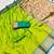 Parrot green  faux banarasi silk saree with paithani rich weaved pallu and blouse