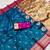 Sky  faux banarasi silk saree with paithani rich weaved pallu and blouse
