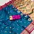 Sky  faux banarasi silk saree with paithani rich weaved pallu and blouse