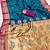 Sky  faux banarasi silk saree with paithani rich weaved pallu and blouse