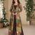 Designer brown georgette anarkali gown with multicolor long shrug free size stitched