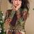 Designer brown georgette anarkali gown with multicolor long shrug free size stitched