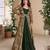 Designer green georgette anarkali gown with multicolor long shrug free size stitched