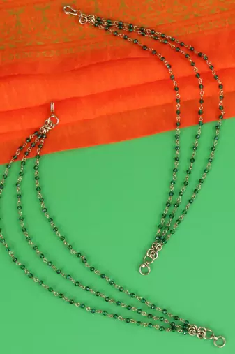 Traditional modish 3 string long chain gold plated combo set of 2 ear-chain(kaanchain) for women