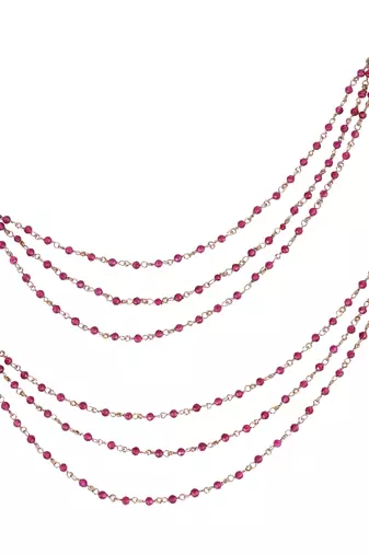 Traditional modish 3 string long chain gold plated combo set of 2 ear-chain(kaanchain) for women