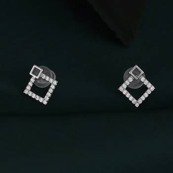 Desirable round shape silver plated combo set of 2 stud earring for women 3
