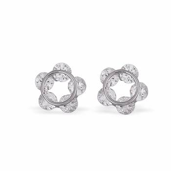 Desirable round shape silver plated combo set of 2 stud earring for women 4