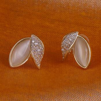 Embedded circle swan silver plated combo set of 2 stud earring for women 3