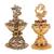 Traditional flower and peacock design gold plated brass set of 2 combo sindoor dani/dibbi for women