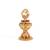 Traditional flower and peacock design gold plated brass set of 2 combo sindoor dani/dibbi for women