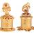 Traditional peacock flower and kalasha(waterpot) design gold plated brass set of 2 combo sindoor dani/dibbi for women