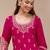 Rani pink color embroideried faux georgette semi stitched salwar suit