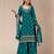 Teal color embroideried faux georgette semi stitched salwar suit