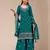 Teal color embroideried faux georgette semi stitched salwar suit