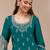 Teal color embroideried faux georgette semi stitched salwar suit