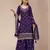 Purple color embroideried faux georgette semi stitched salwar suit