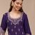 Purple color embroideried faux georgette semi stitched salwar suit