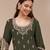 Mehendi color embroideried faux georgette semi stitched salwar suit