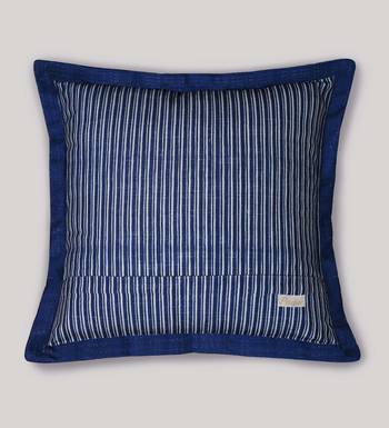Blue Cotton Blend Cushion Cover, Floral Pillow 16x16, Decorative Cushion, Sofa Decor, Housewarming Gift 5