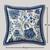 Blue Cotton Blend Cushion Cover, Floral Pillow 16x16, Decorative Cushion, Sofa Decor, Housewarming Gift