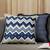Blue Cotton Blend Abstract 18x18 inches Cushion Cover (1Pc)