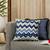 Blue Cotton Blend Abstract 18x18 inches Cushion Cover (1Pc)