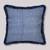 Blue Cotton Blend Striped 18x18 inches Cushion Cover (1Pc)