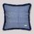 Blue Cotton Blend Striped 18x18 inches Cushion Cover (1Pc)