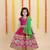 Traditional Magenta & Green Mirror Work Lehenga Choli for Girls