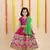 Traditional Magenta & Green Mirror Work Lehenga Choli for Girls