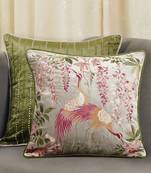 Hand Embroidery Cushion Cover, 18x18 Throw Pillow for Sofa,