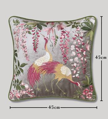 Hand Embroidery Cushion Cover, 18x18 Throw Pillow for Sofa, 5