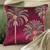 Embroidered Palm Tree Tropical Cushion Cover: 18x18 Velvet & Cotton