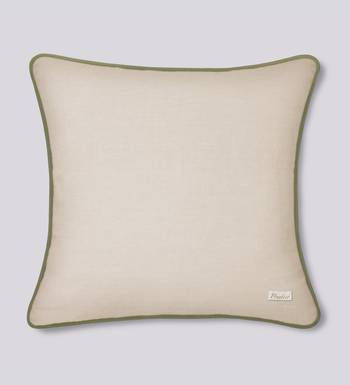 Beige Velvet and Cotton Embroidered Palm Tree Tropical 18x18 inches Cushion Cover (1Pc 3
