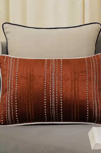 Embroidered Sham Cushion Cover: Luxury Tassel Throw Pillow, 14x20