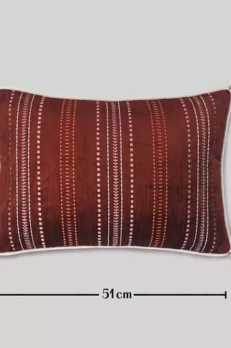 Embroidered Sham Cushion Cover: Luxury Tassel Throw Pillow, 14x20