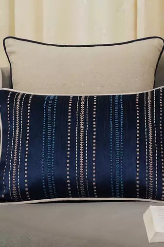 Embroidered Sham Cushion Cover: Luxury Tassel Throw Pillow, 14x20