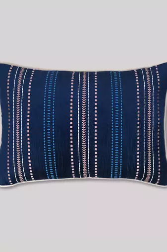 Embroidered Sham Cushion Cover: Luxury Tassel Throw Pillow, 14x20