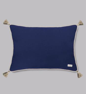 Embroidered Sham Cushion Cover: Luxury Tassel Throw Pillow, 14x20 4