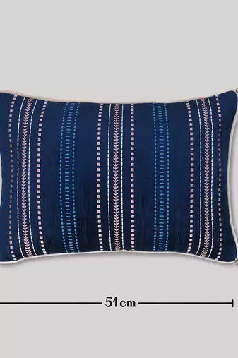 Embroidered Sham Cushion Cover: Luxury Tassel Throw Pillow, 14x20