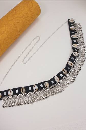 Traditional artificial shells &  mirror work waist chain