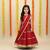 Red plain net stitched lehenga