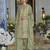 Green heavy chinon silk readymade plazo suit with sequence work