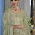 Green heavy chinon silk readymade plazo suit with sequence work