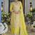 Yellow heavy chinon silk readymade plazo suit with sequence work