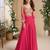 Magenta heavy chinon silk readymade 3 piece set with sequence & mirror work
