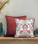 Rang Bagh Ruby Cushion Cover 16x16 – Designer Decorative Pillow for Sofa, Couch & Bedroom Styling
