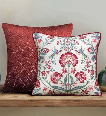 Rust Cushion Cover 16x16     Handcrafted Decorative Pillow for Sofa, Couch & Bedroom 1